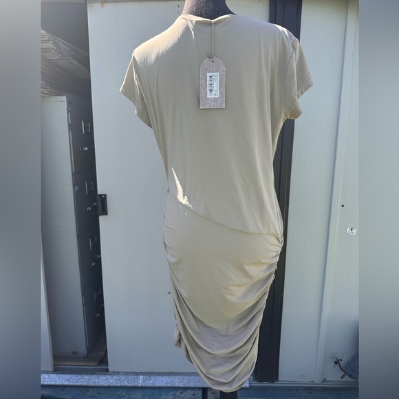 NEW MESHKI BAYLEEE RECYCLED NYLON MINI WOMENS DRESS ELEGANT TAUPE XXL - Picture 4 of 14